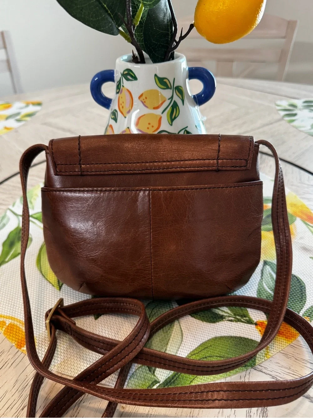 HOBO Keen Saddle Bag Brown Vintage Hide Leather Crossbody
